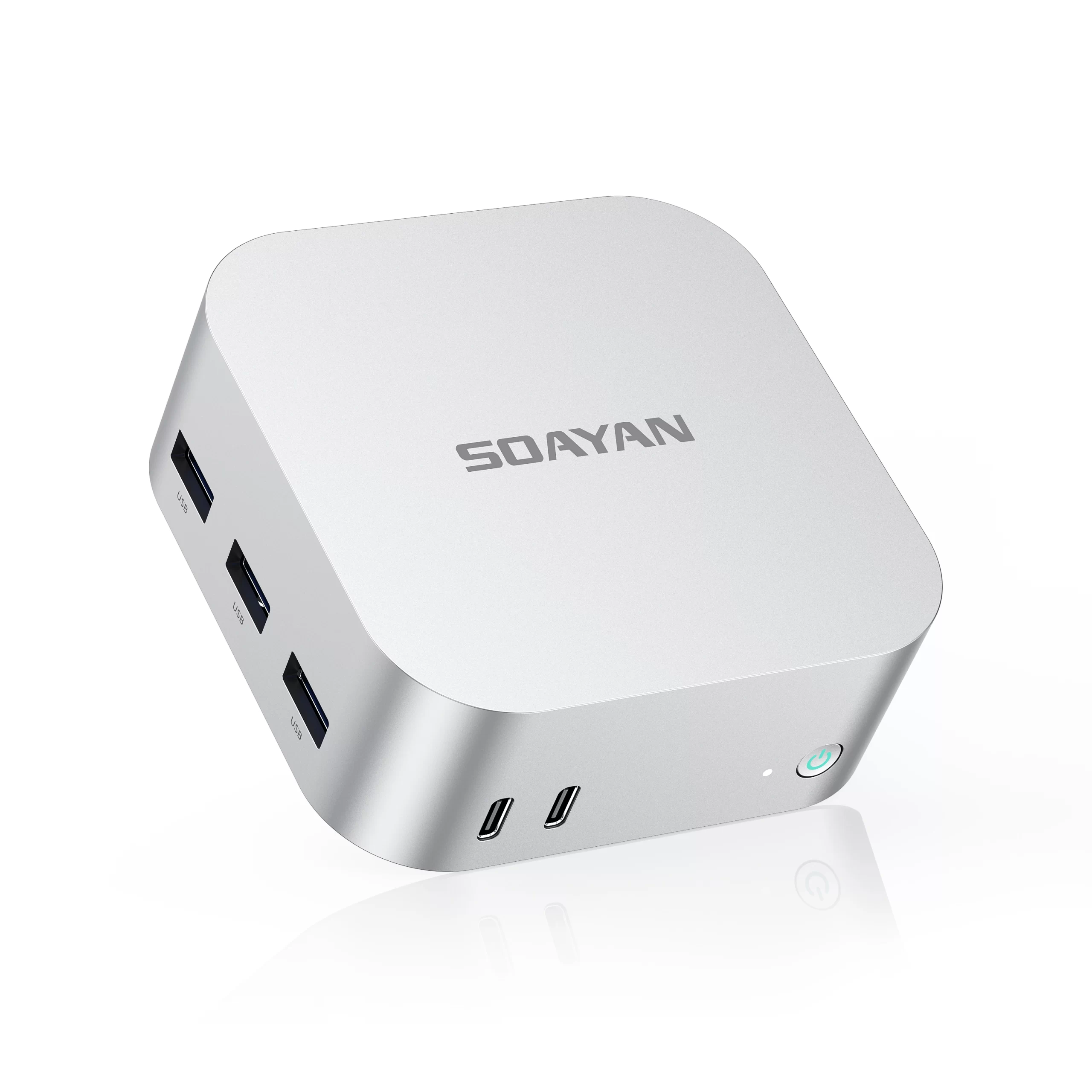 Soayan N5 Mini PC – Intel N150, DDR5, 12GB RAM/512GB SSD, Win11 Pro, Dual LAN & Type-C, Compact Office PC