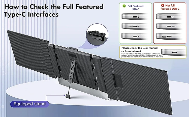 14″ Portable Laptop Screen Extender | Full HD IPS | USB Display
