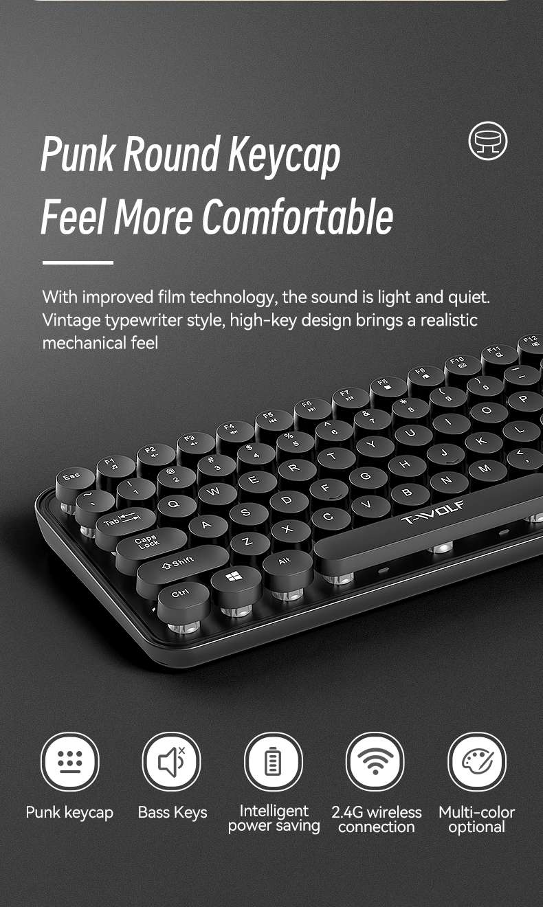 T-WOLF TF350 Wireless Keyboard & Mouse Combo