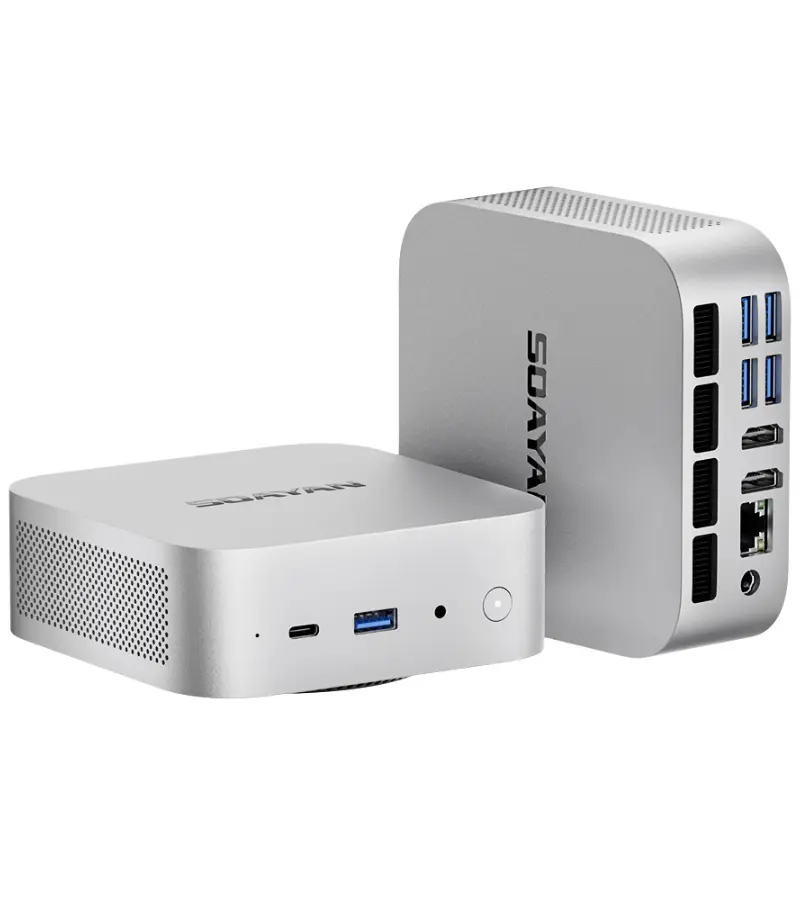Soayan i5 Mini PC-13gen DDR5, 16GB RAM/512GB SSD, Win11 Pro, Dual LAN & Type-C, Compact Office PC